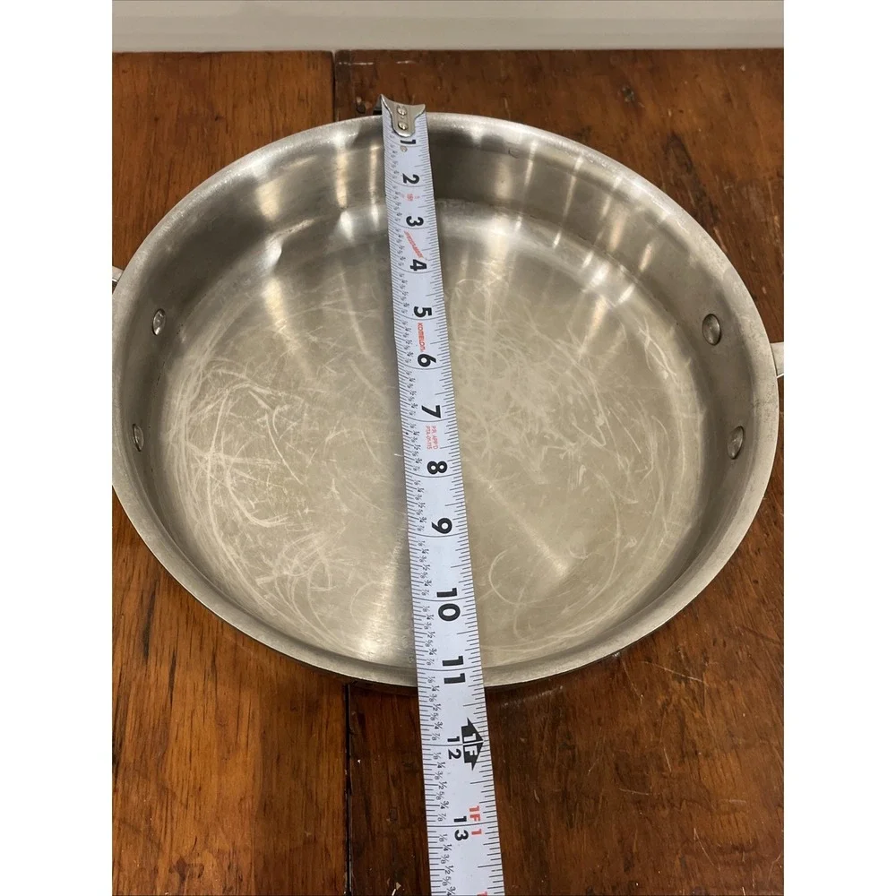 ALL CLAD STAINLESS STEEL SAUTE FRYING PAN AND LID 11